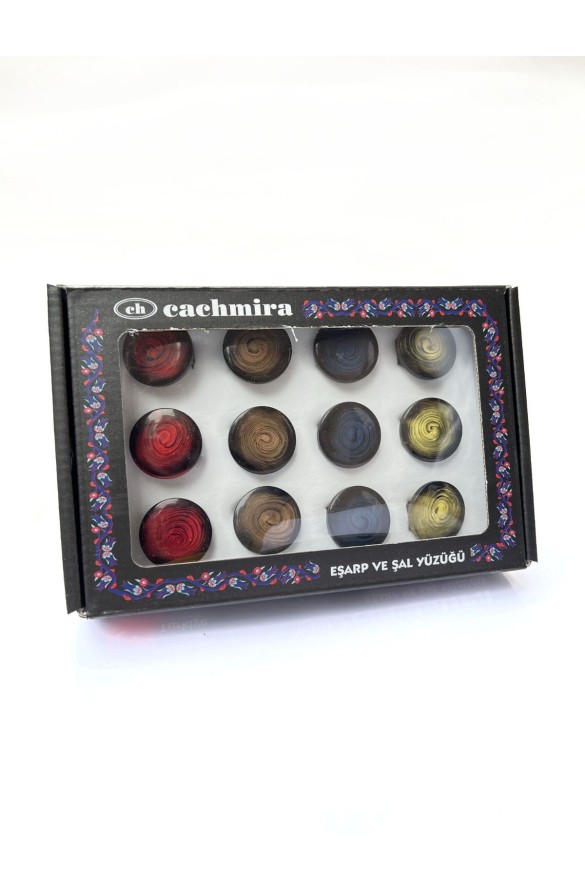 Cachmira Eşarp Yüzüğü 12'li Paket